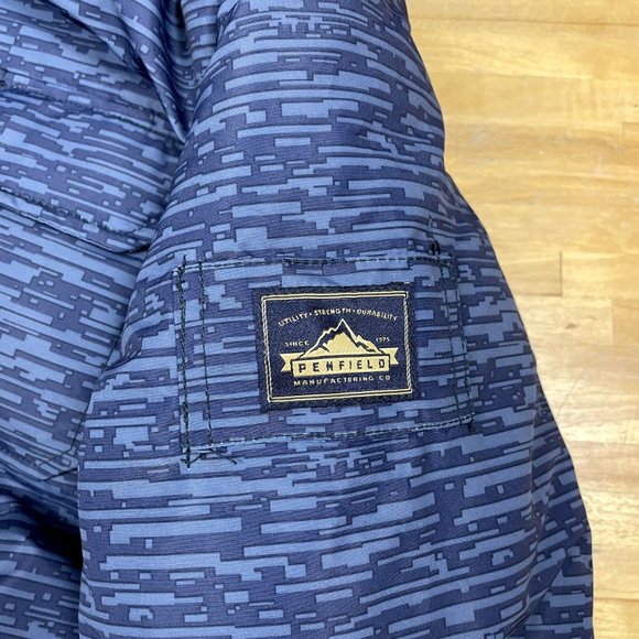 Penfield Staple Hanford Down Detachable Hood Bomber Jacket Digicamo '15 Blue NEW - Picture 6 of 13